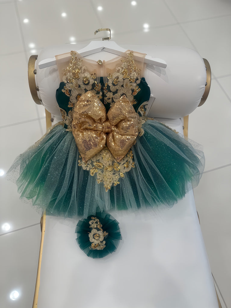 Gianna Dress Emerald Green - Baby Essentially