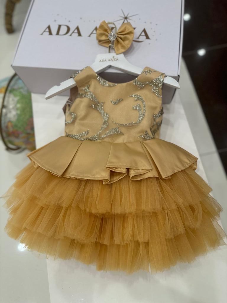 Amanda Dress Gold - Baby Essentially