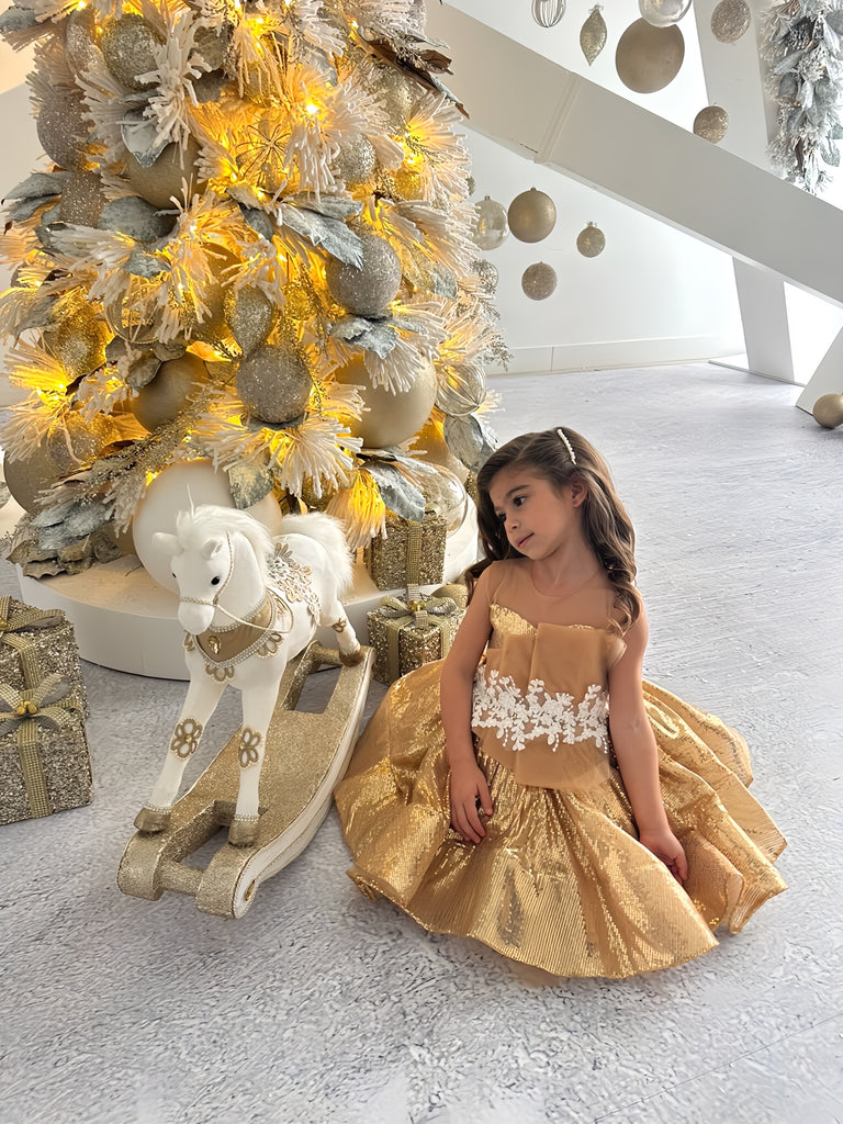 Tala Dress Gold - Baby Essentially
