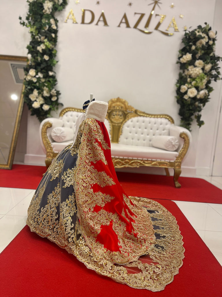 Princess Jasmine Dress Custom Navy Blue - Baby Essentially