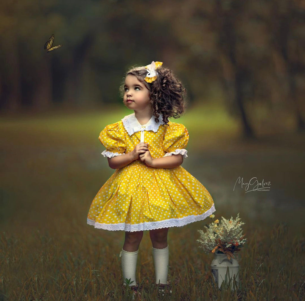 Yellow Polka Dot  Dress - Baby Essentially