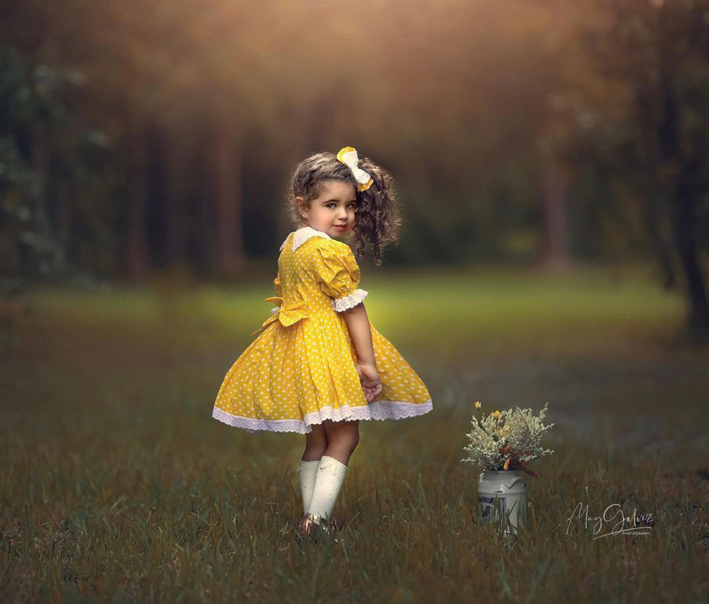 Yellow Polka Dot  Dress - Baby Essentially