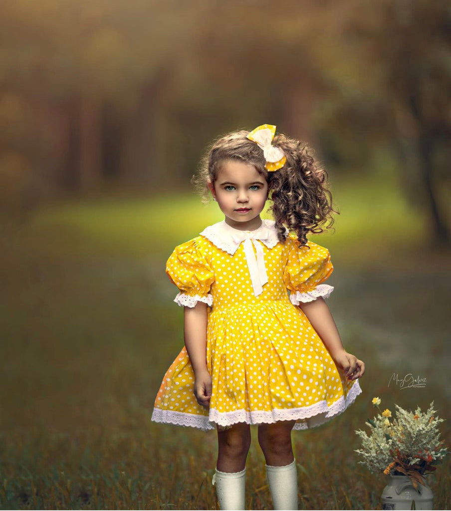Yellow Polka Dot  Dress - Baby Essentially
