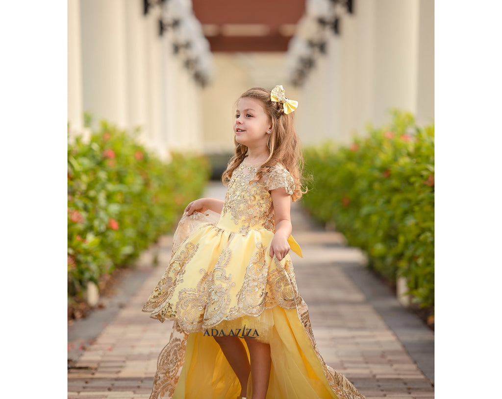 Princess Jasmine Dress Custom High Low Yellow - Baby Essentially