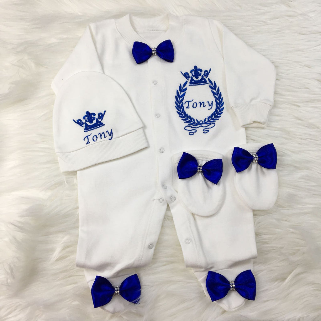 3 Pieces Embroidered Set - Baby Essentially