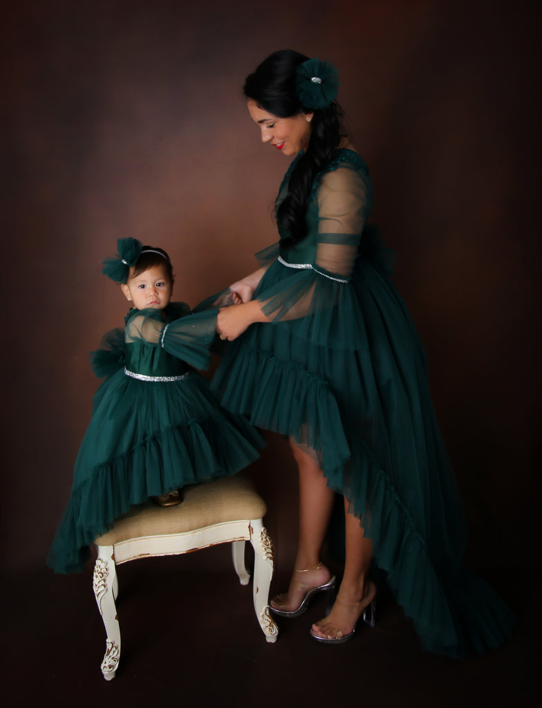 Antoinette Dress Emerald - Baby Essentially