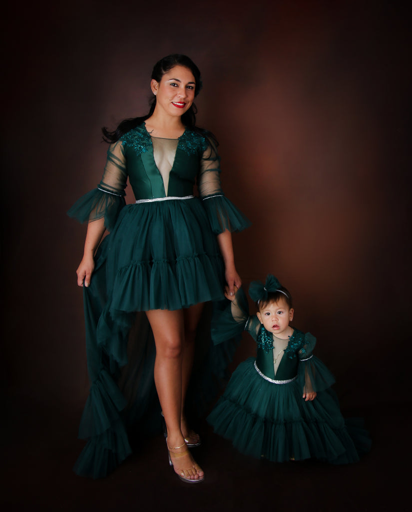 Antoinette Dress Emerald - Baby Essentially