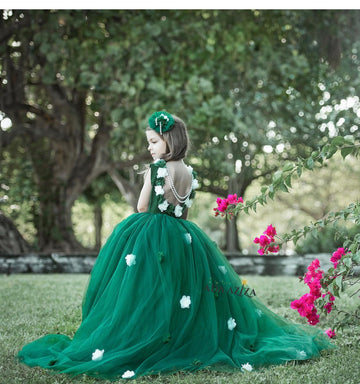 Alyssa Dress Emerald & White - Baby Essentially