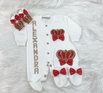 4 Pieces Princess Set Red & Gold - Baby Essentially
