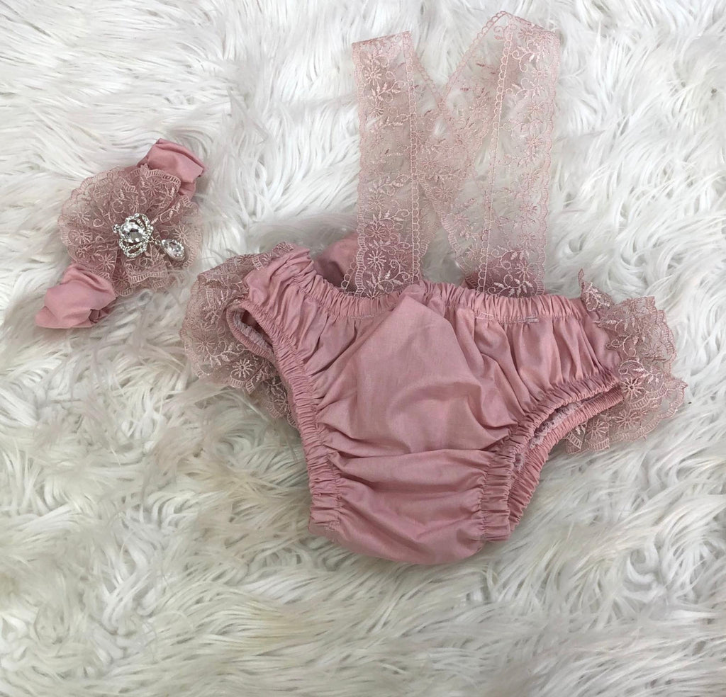 Blush Lace Butterfly Romper - Baby Essentially