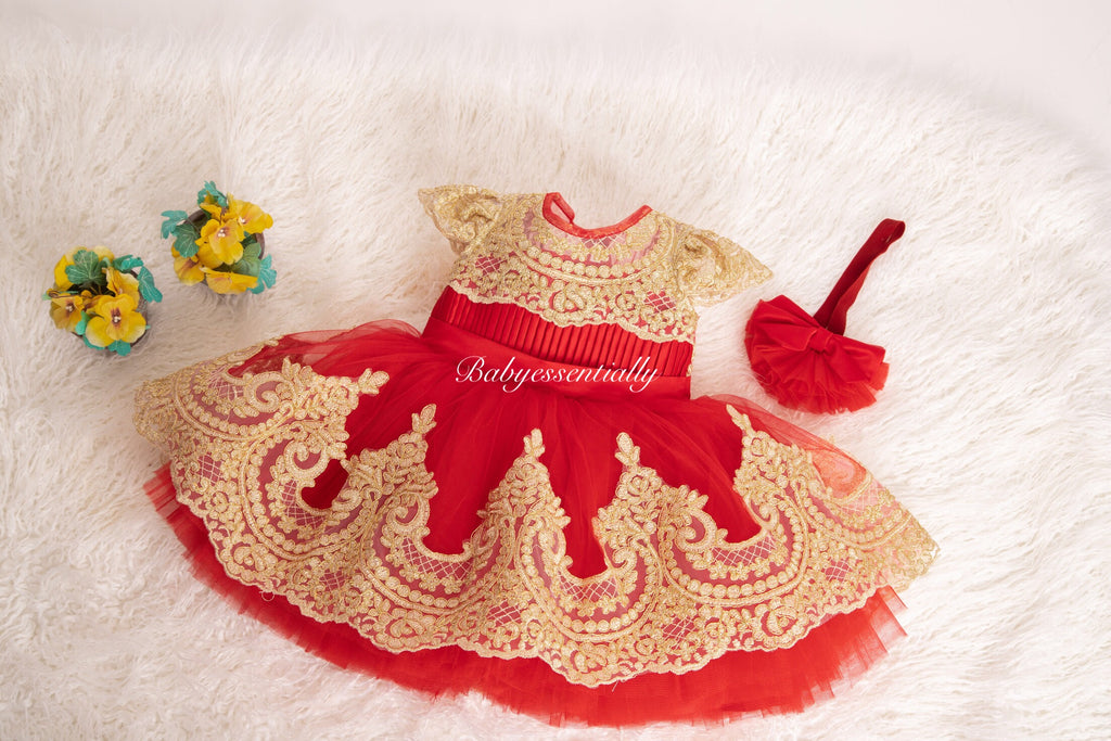 Esmeralda Dress Short  Red - Baby Essentially
