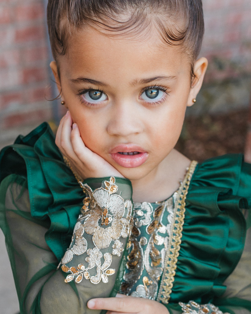 Sasha Dress EMERALD - Baby Essentially