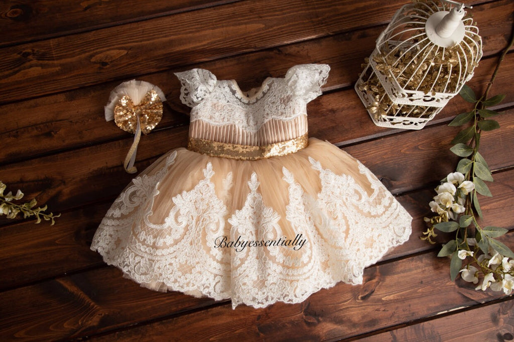 Esmeralda Dress Gold Short Version - Baby Essentially