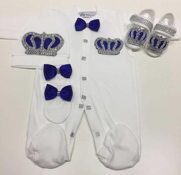 4 Pieces Prince Set Royal Blue - Baby Essentially