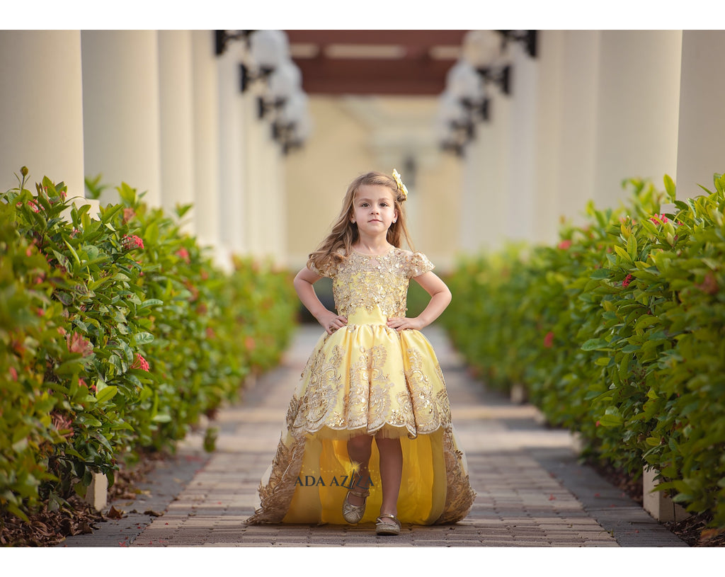 Princess Jasmine Dress Custom High Low Yellow - Baby Essentially