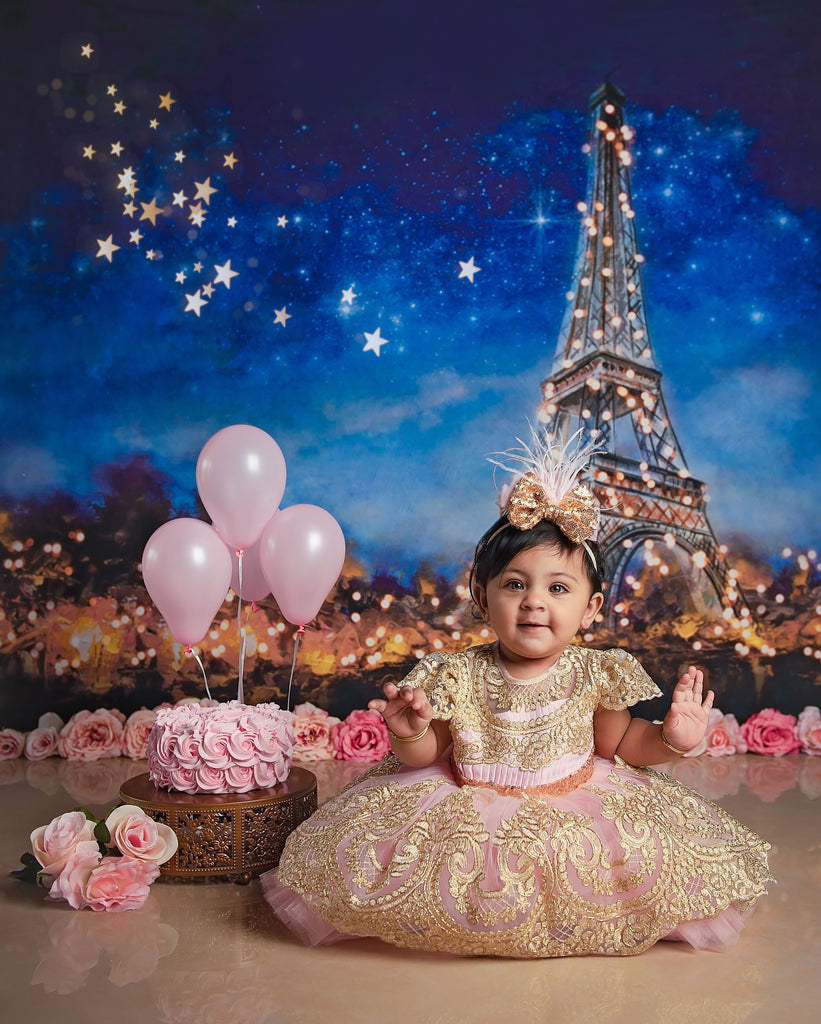 Cute Baby Wearing Esmeralda Dress Pink Short