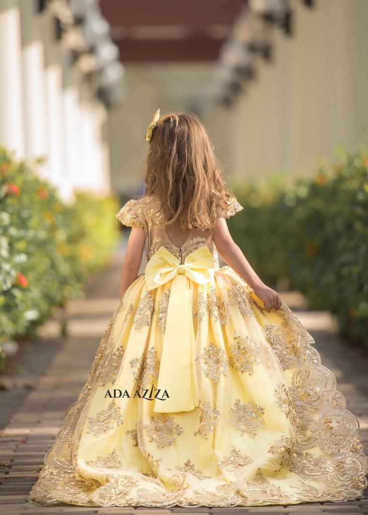 Princess Jasmine Dress Custom High Low Yellow - Baby Essentially