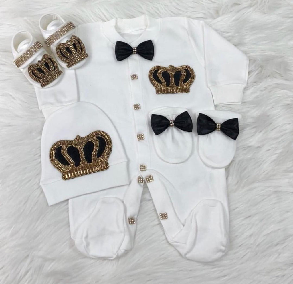 4 Pieces Black & Gold - Baby Essentially