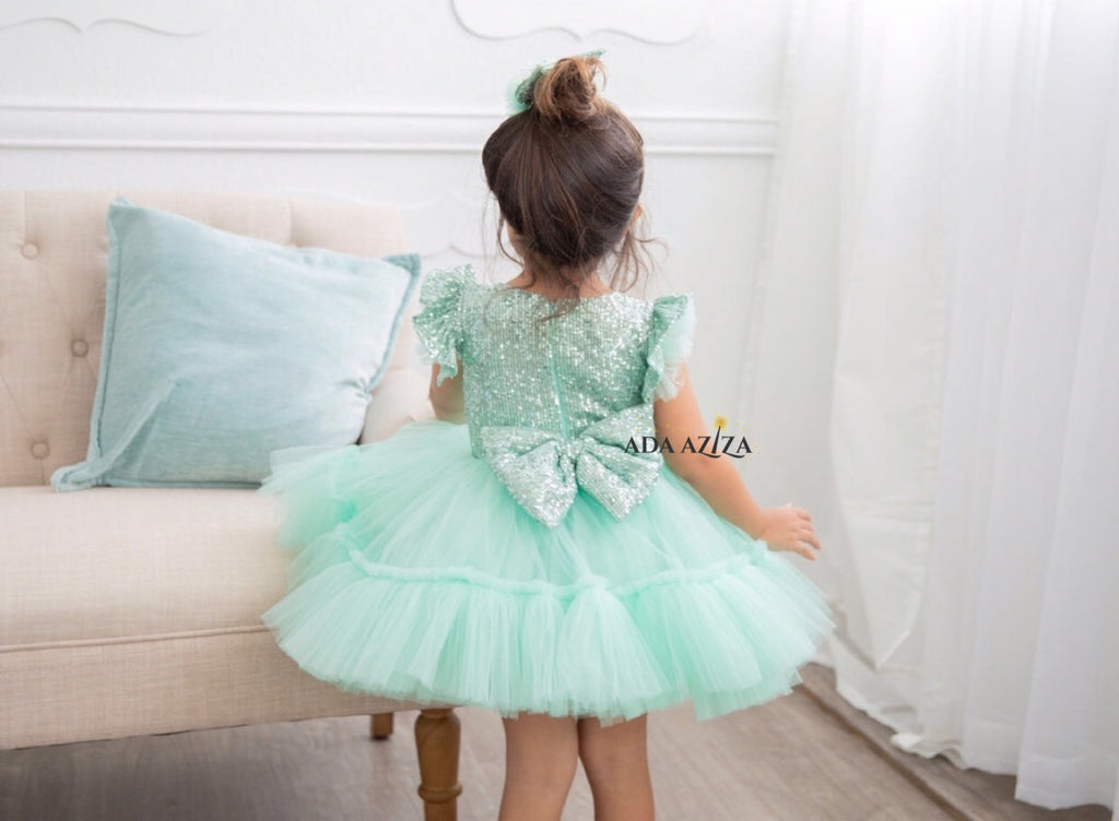 Cattlaya Dress - kids dress, sequin dress, first birthday dress, tulle dress 