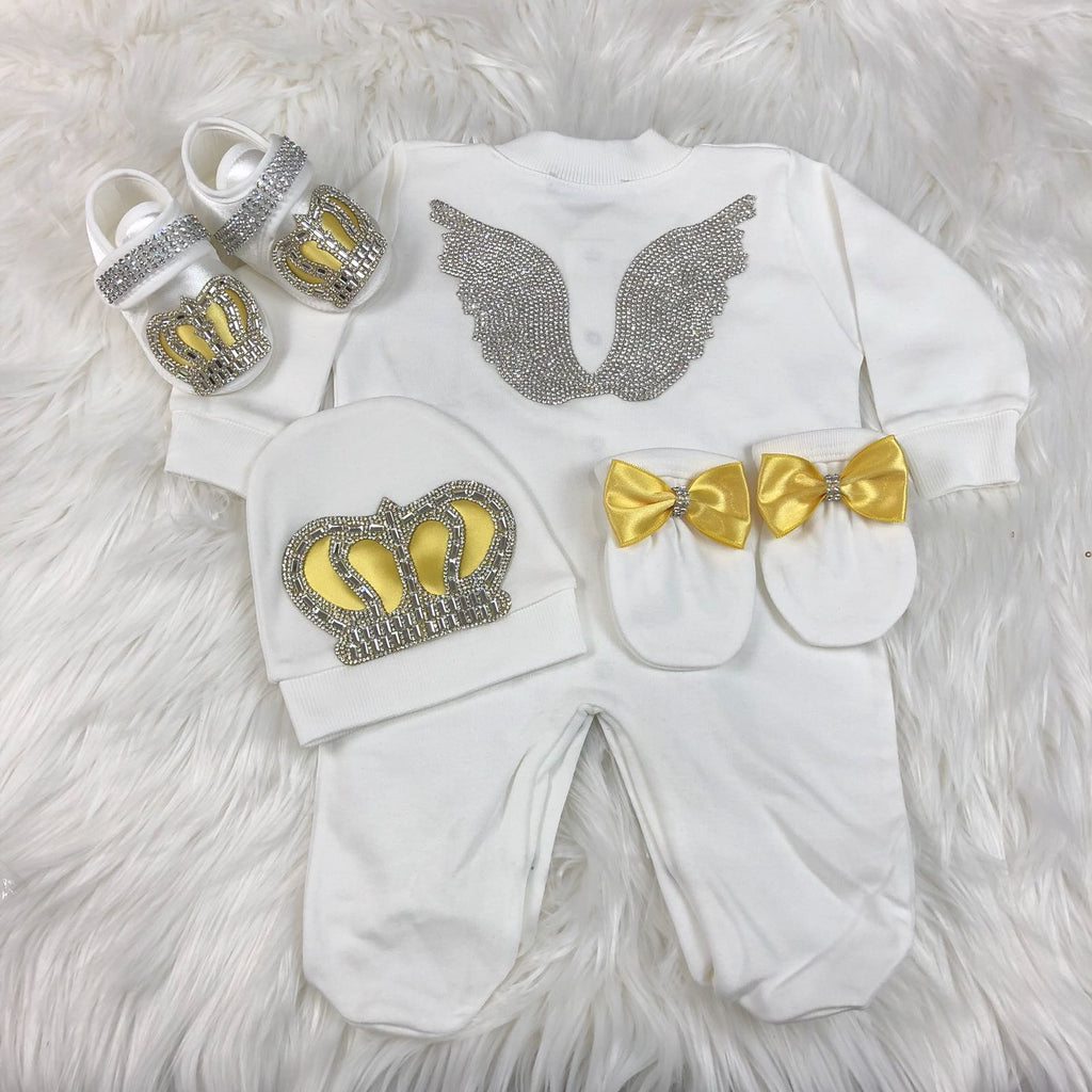 4  Pieces Angel Wings Prince Yellow - Baby Essentially