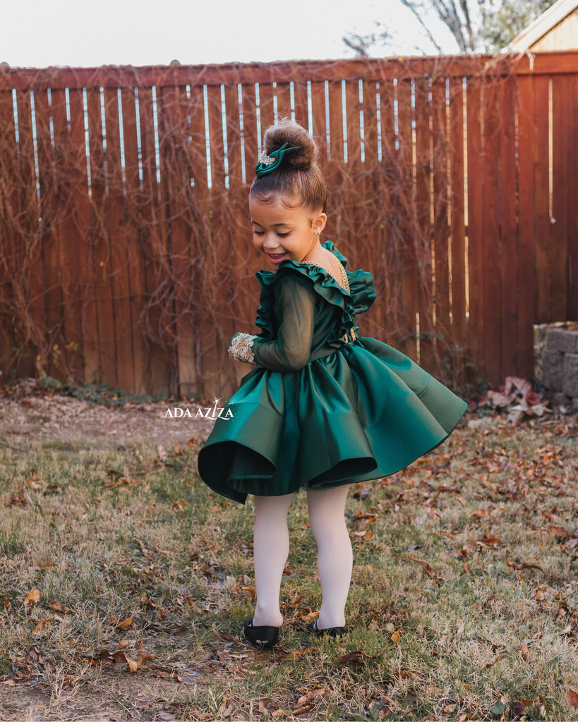 Sasha Dress EMERALD - Baby Essentially