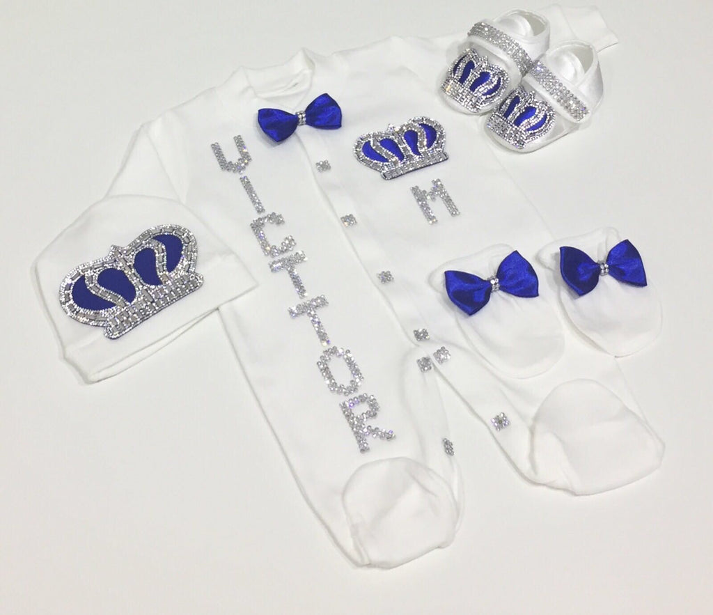 4 Pieces Prince Set Royal Blue - Baby Essentially