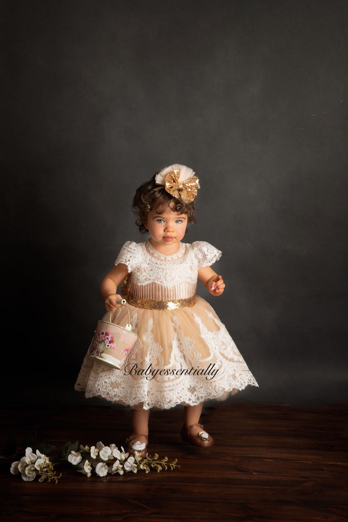 Esmeralda Dress Gold Short Version - Baby Essentially