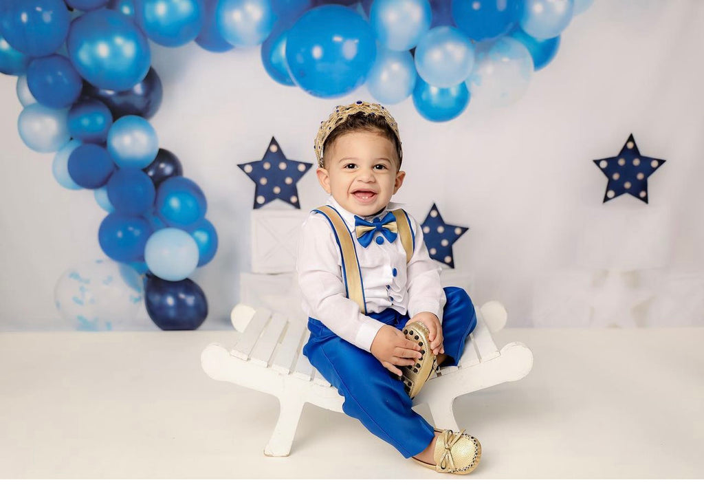 Prince William Tux Royal Blue & Gold - Baby Essentially