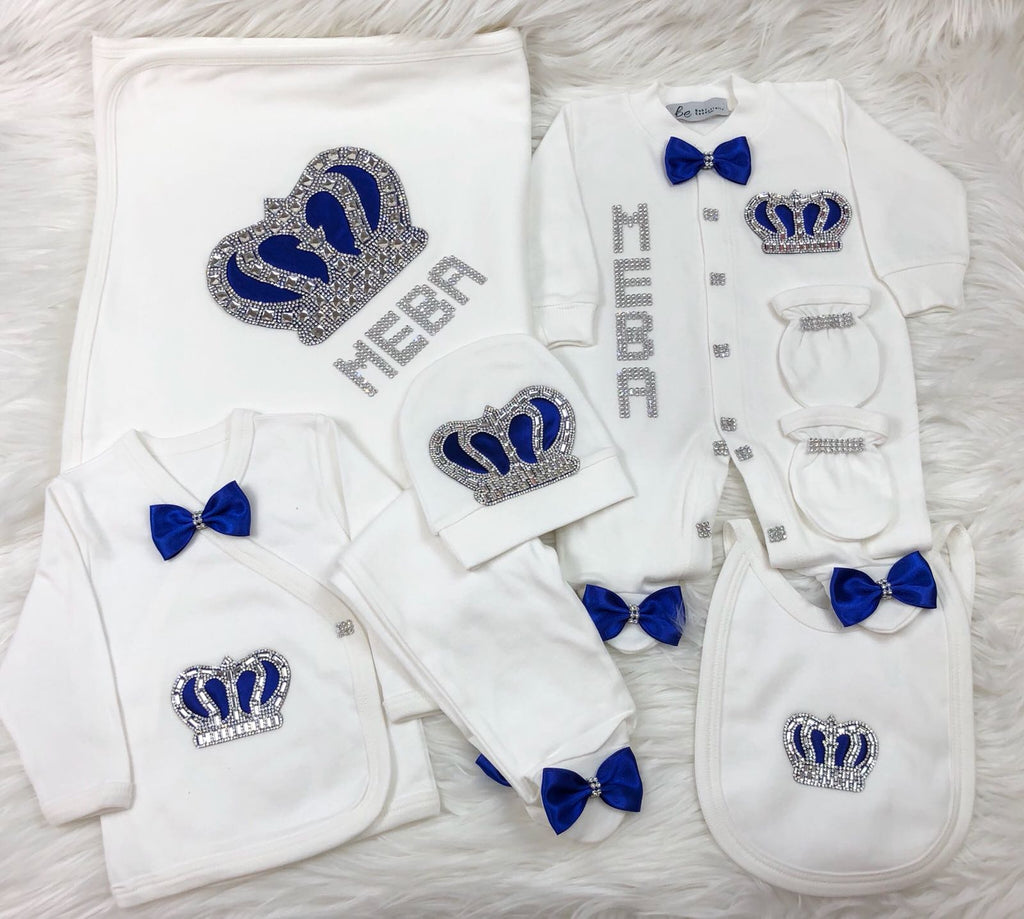 10 Pieces Royal Blue Large Crown - Baby Essentially