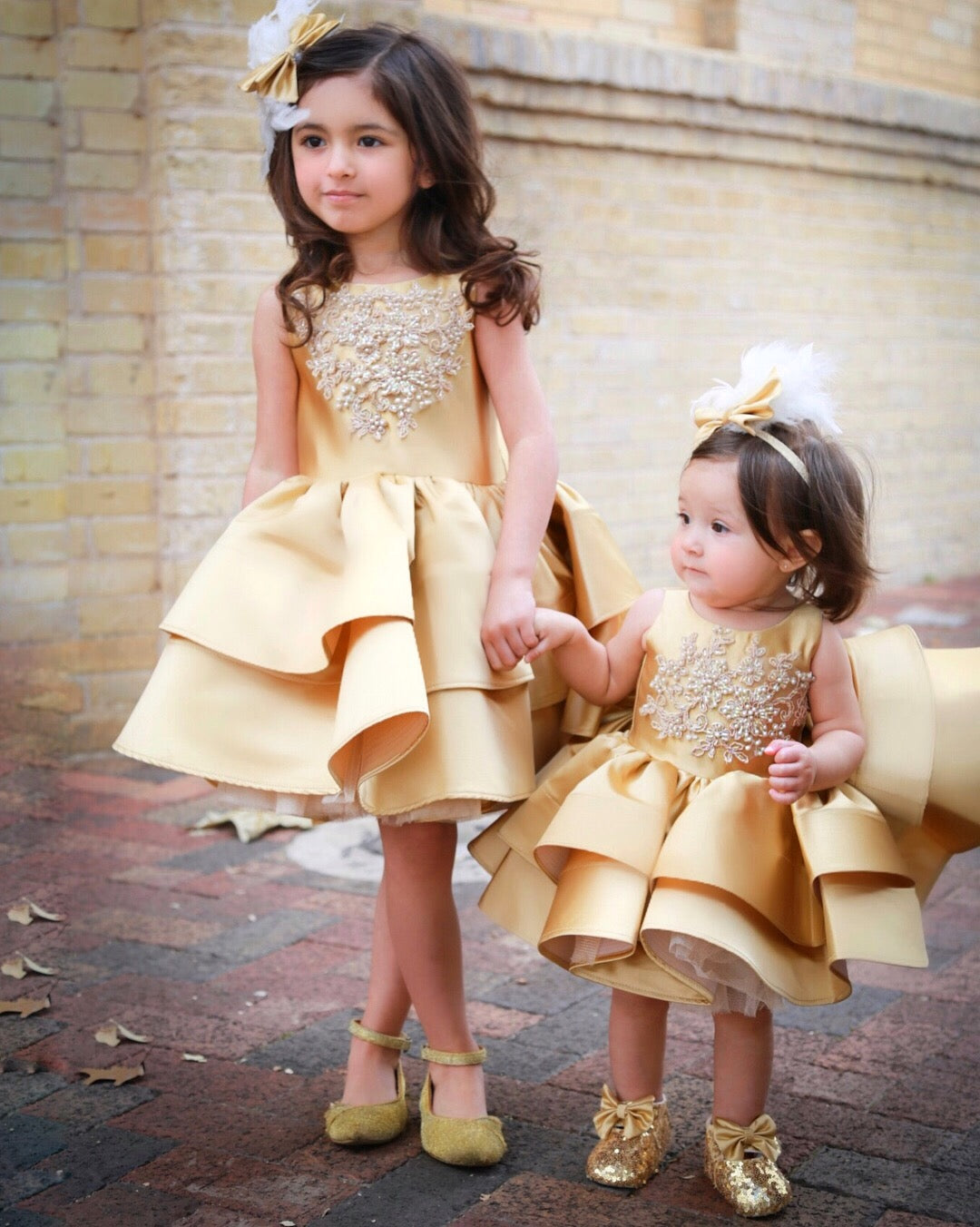 Gold newborn dress best sale