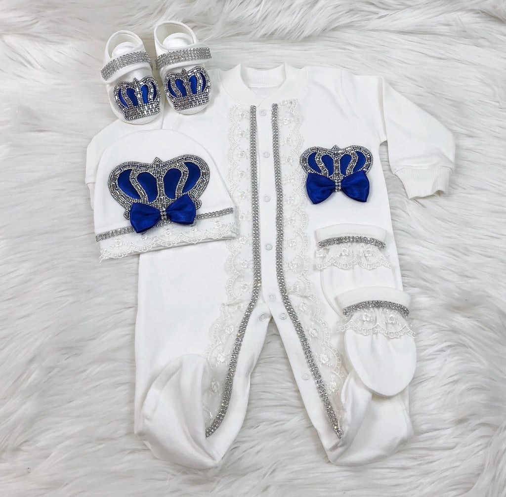 4  Pieces Prince Set Royal  Blue - Baby Essentially