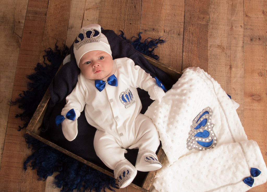 4 Pieces Prince Set Royal Blue - Baby Essentially