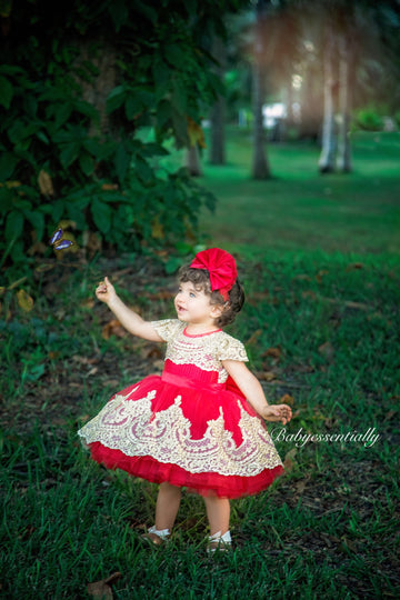 Esmeralda Dress Short  Red - Baby Essentially
