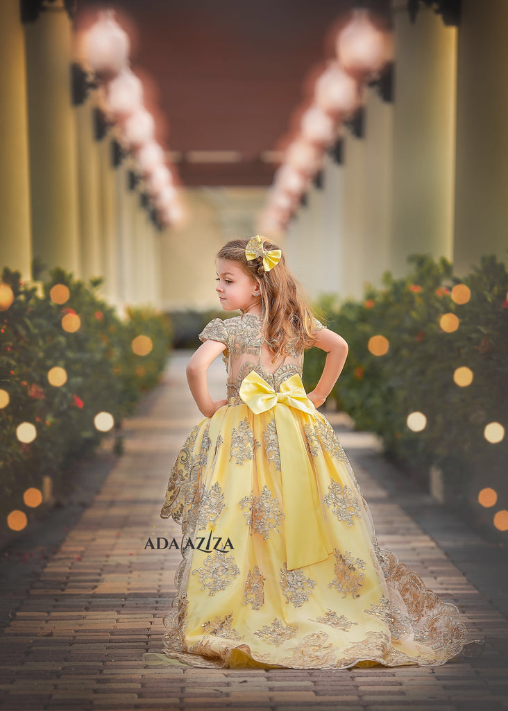 Princess Jasmine Dress Custom High Low Yellow - Baby Essentially
