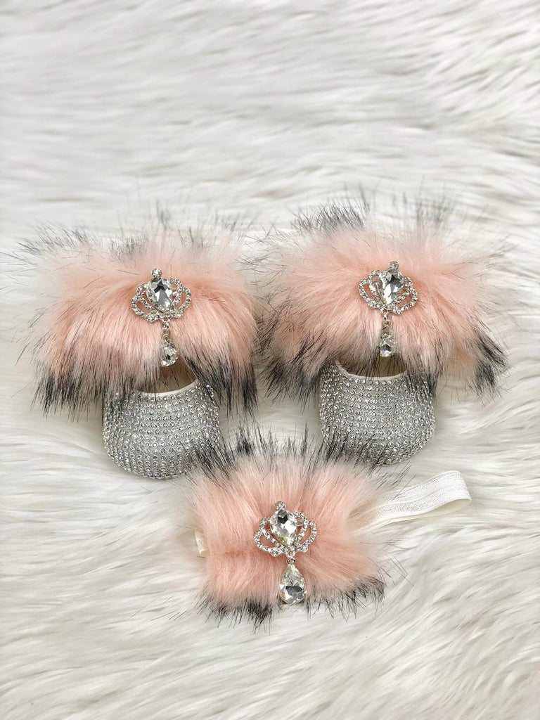 Jeweled Ada Fur Shoes - Baby Essentially