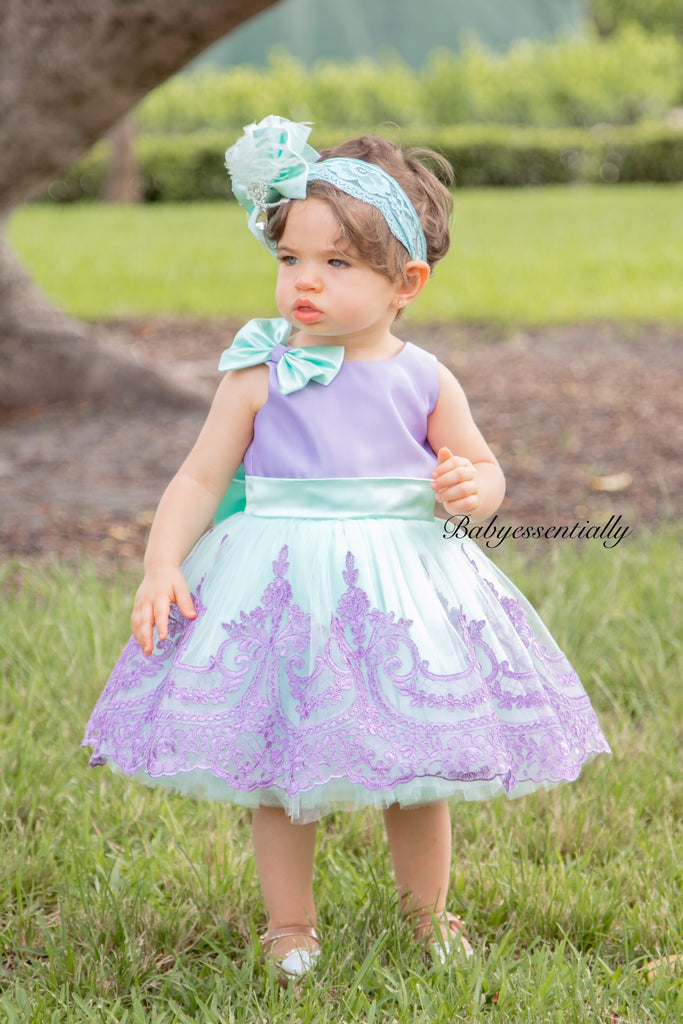 Alana  Dress Mint & Lavender - Baby Essentially