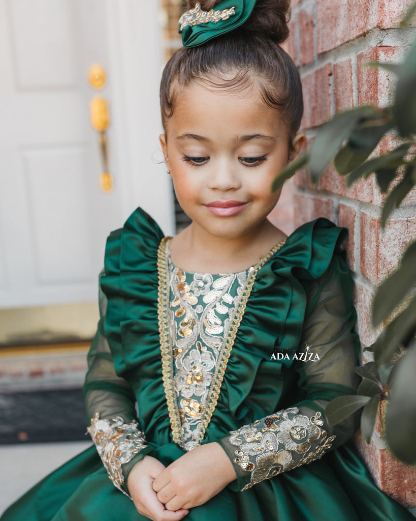 Sasha Dress EMERALD - Baby Essentially