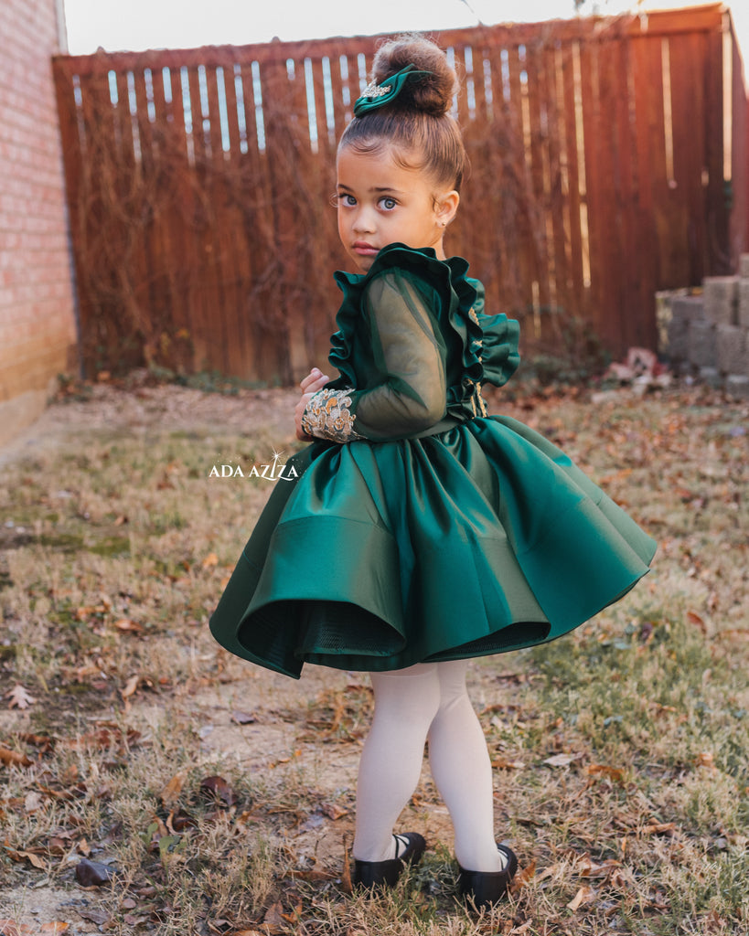 Sasha Dress EMERALD - Baby Essentially