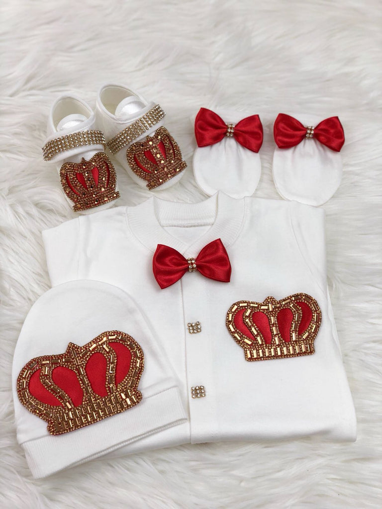 4 Pieces Set Red & Gold - Baby Essentially