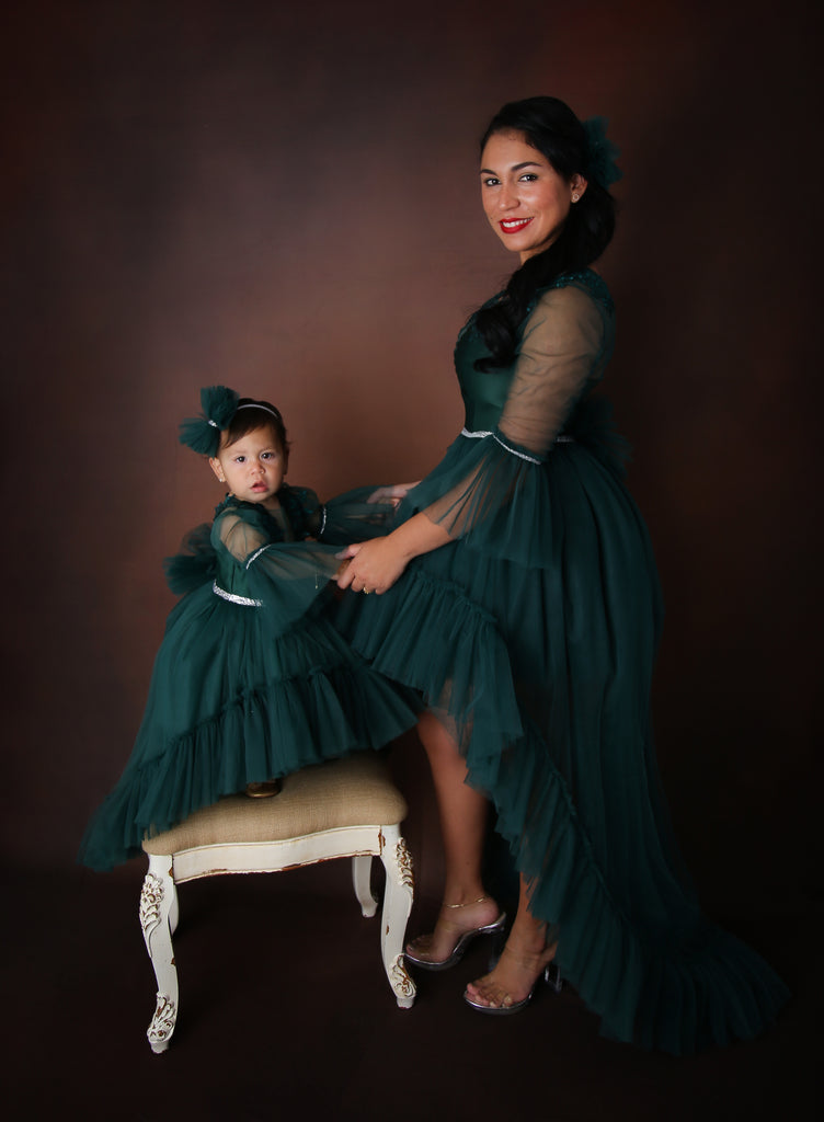 Antoinette Dress Emerald - Baby Essentially