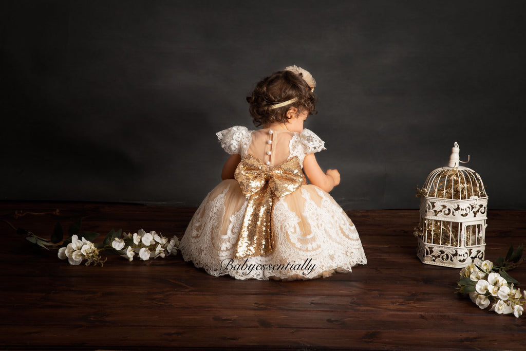 Esmeralda Dress Gold Short Version - Baby Essentially