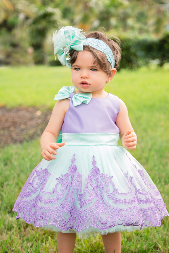 Alana  Dress Mint & Lavender - Baby Essentially