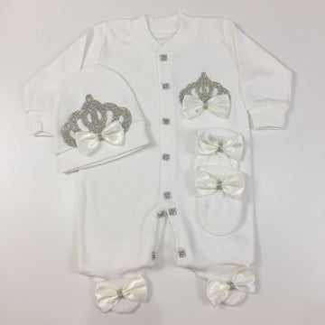 3 Pieces  White  Princess - Baby Essentially
