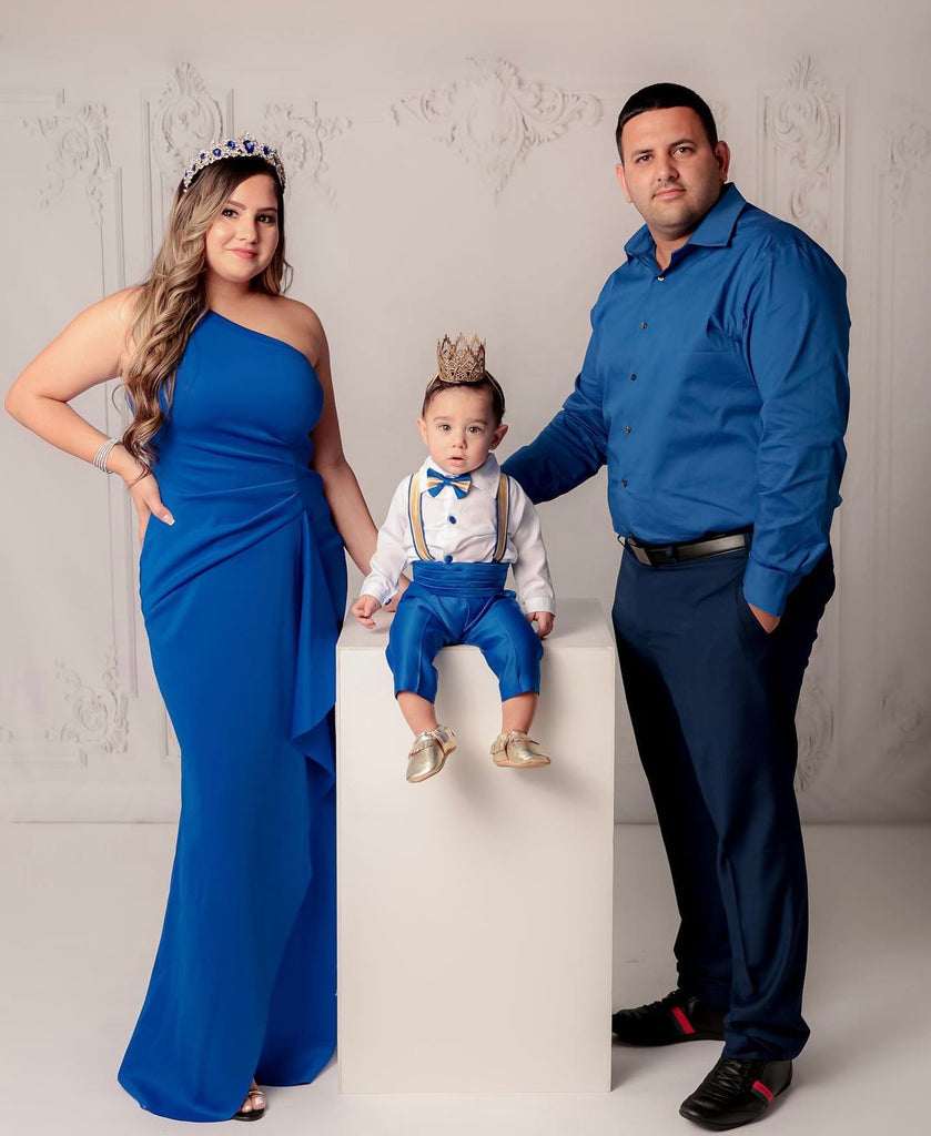 Prince William Tux Royal Blue & Gold - Baby Essentially