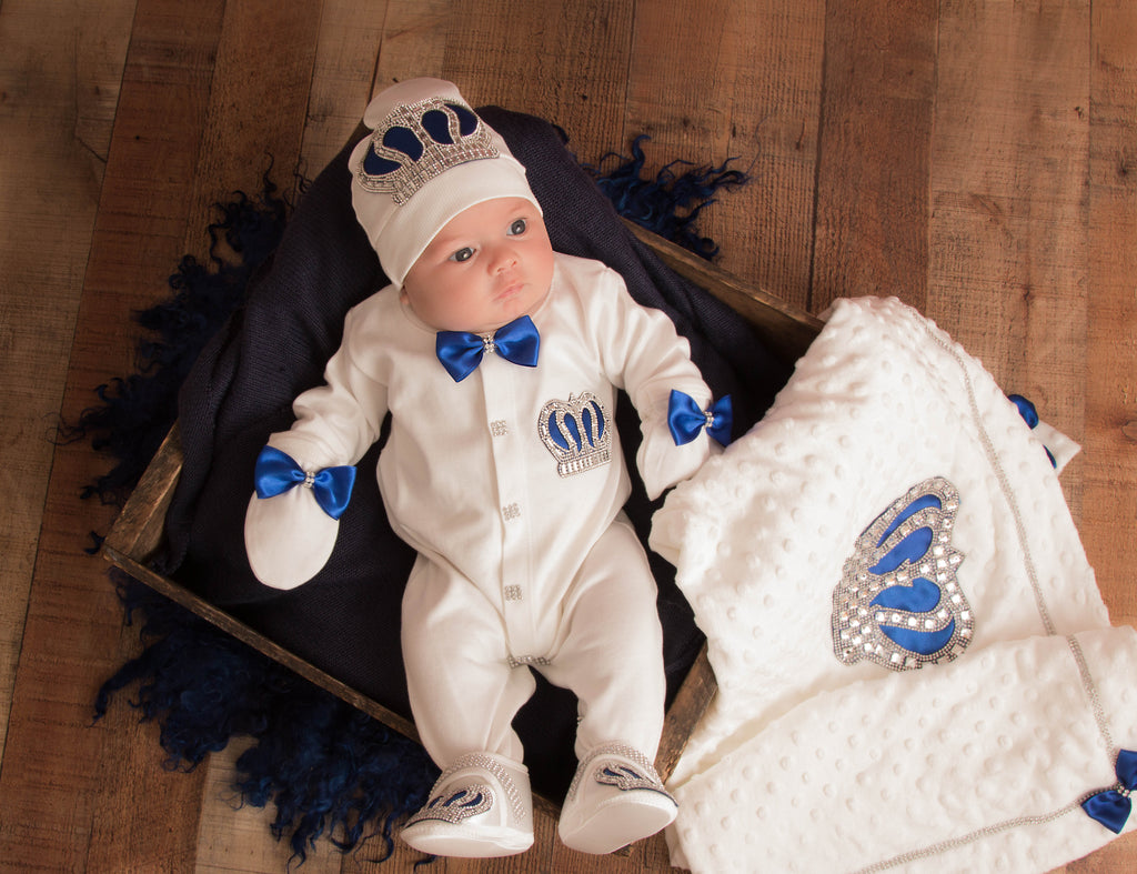 4 Pieces Prince Set Royal Blue - Baby Essentially