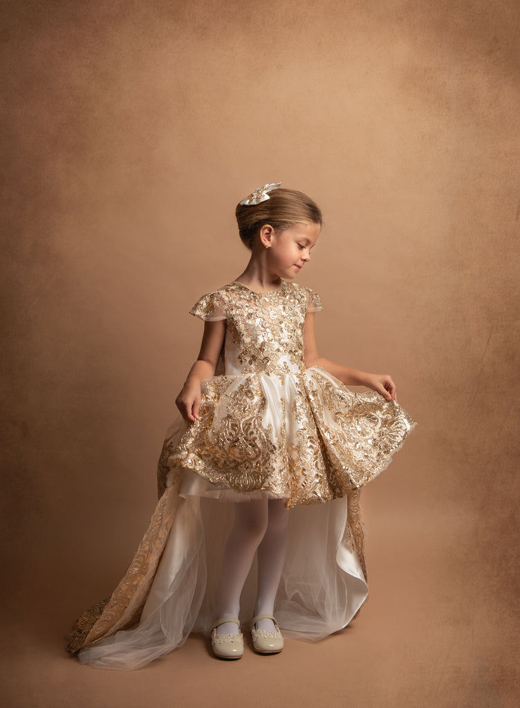 Jasmine  Dress Custom High Low White - Baby Essentially