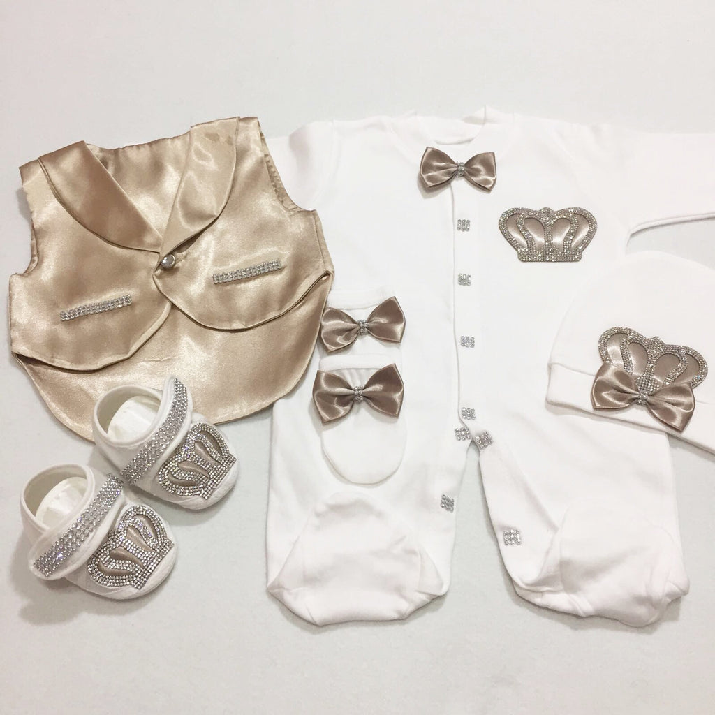 5 Pieces Prince Set Royal Gold - Baby Essentially