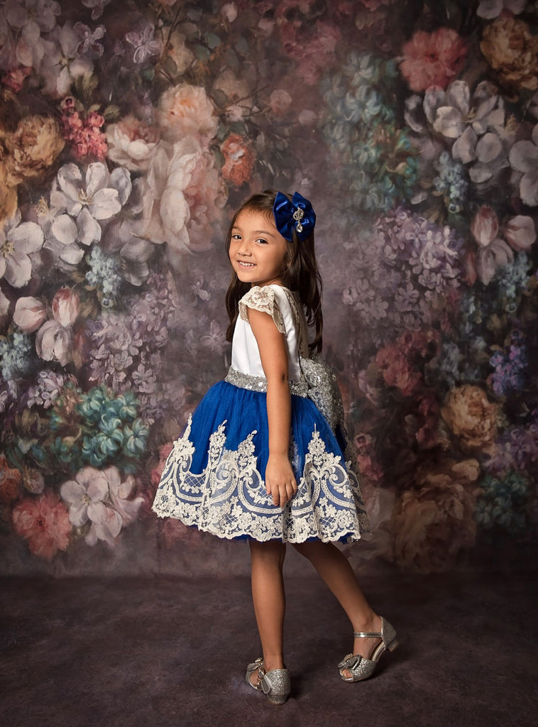 Lala Dress Blue White - Baby Essentially