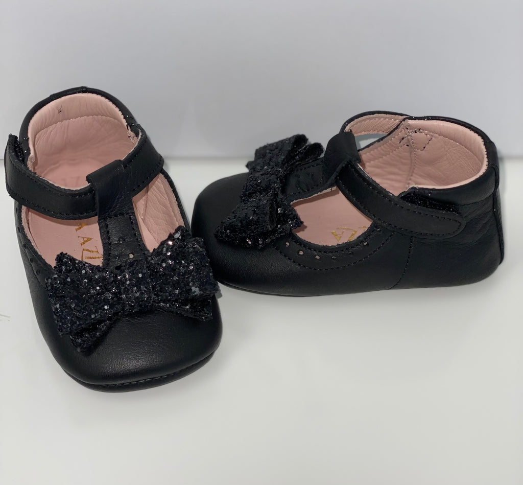 Black Bow Moccasins - Baby Essentially