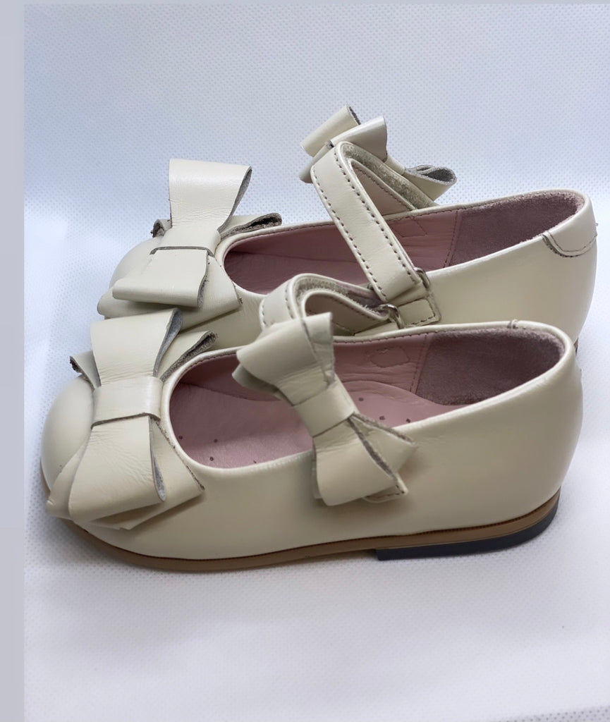 Bow Champagne MJ Shoes - Baby Essentially